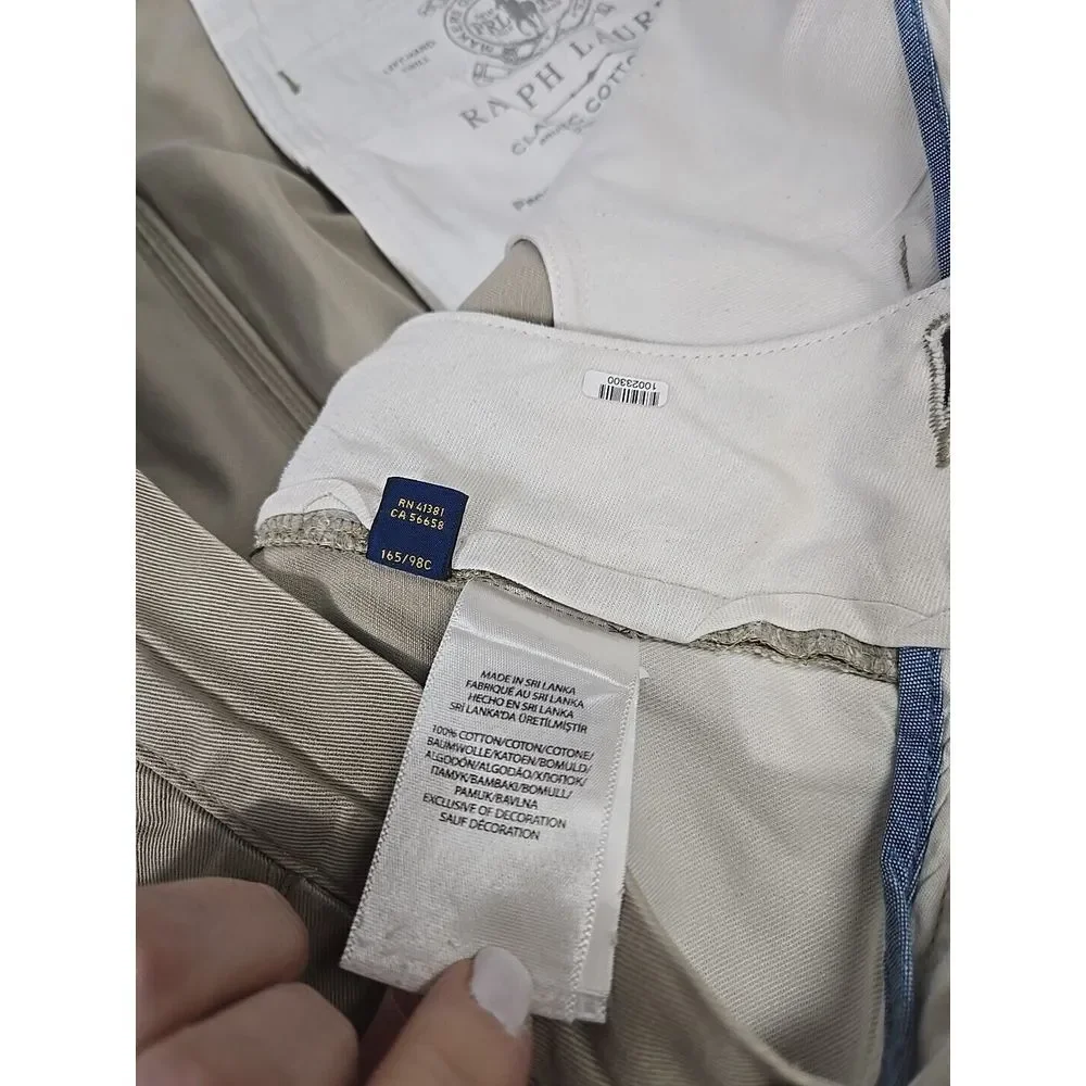 Polo‎ Ralph Lauren Chino Pants Men's Size 38x28 Beige Classic Fit 100% Cotton